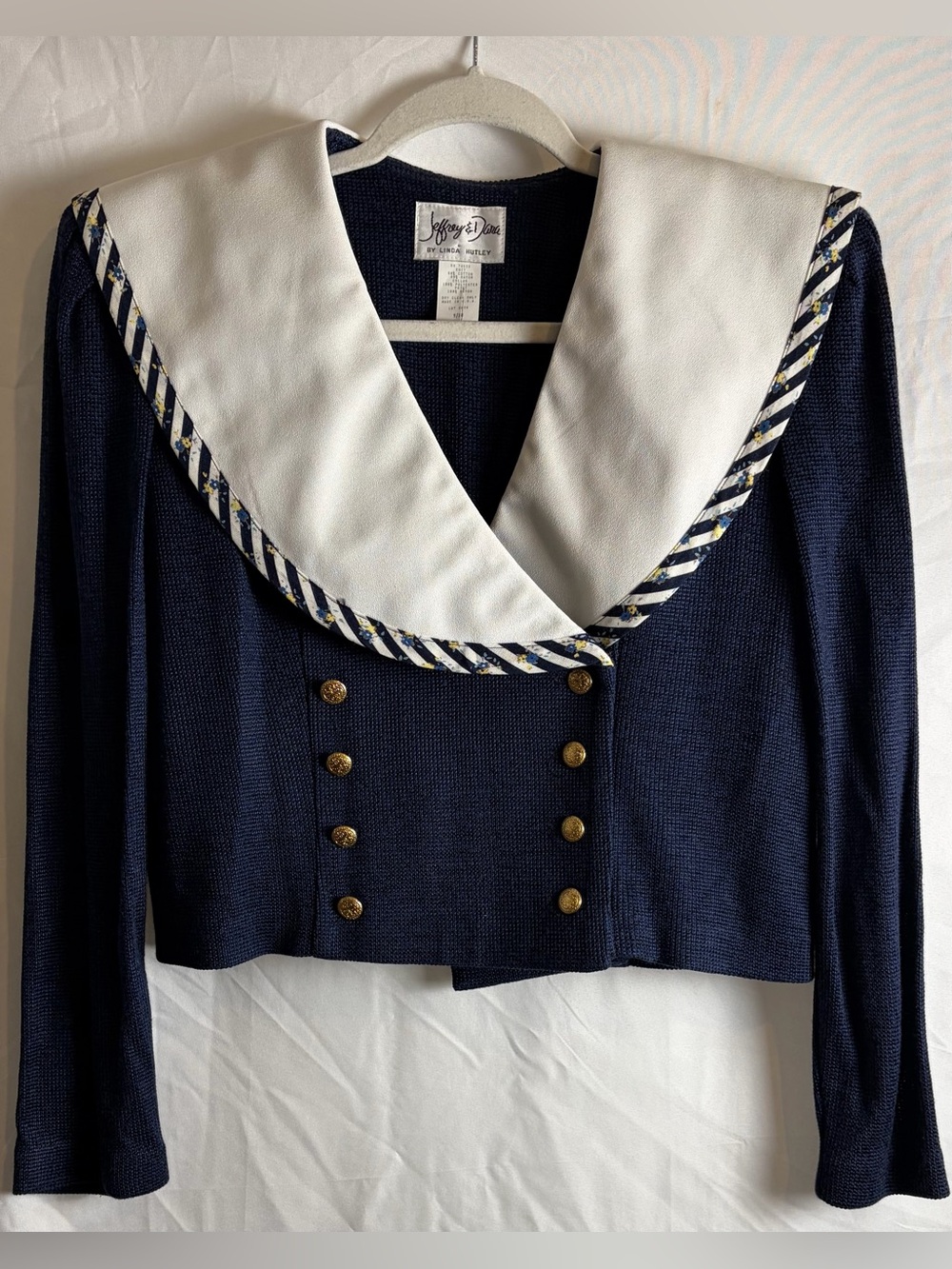 Vintage Jeffrey & Dara Sailor Collar Sweater Jacket 9/10